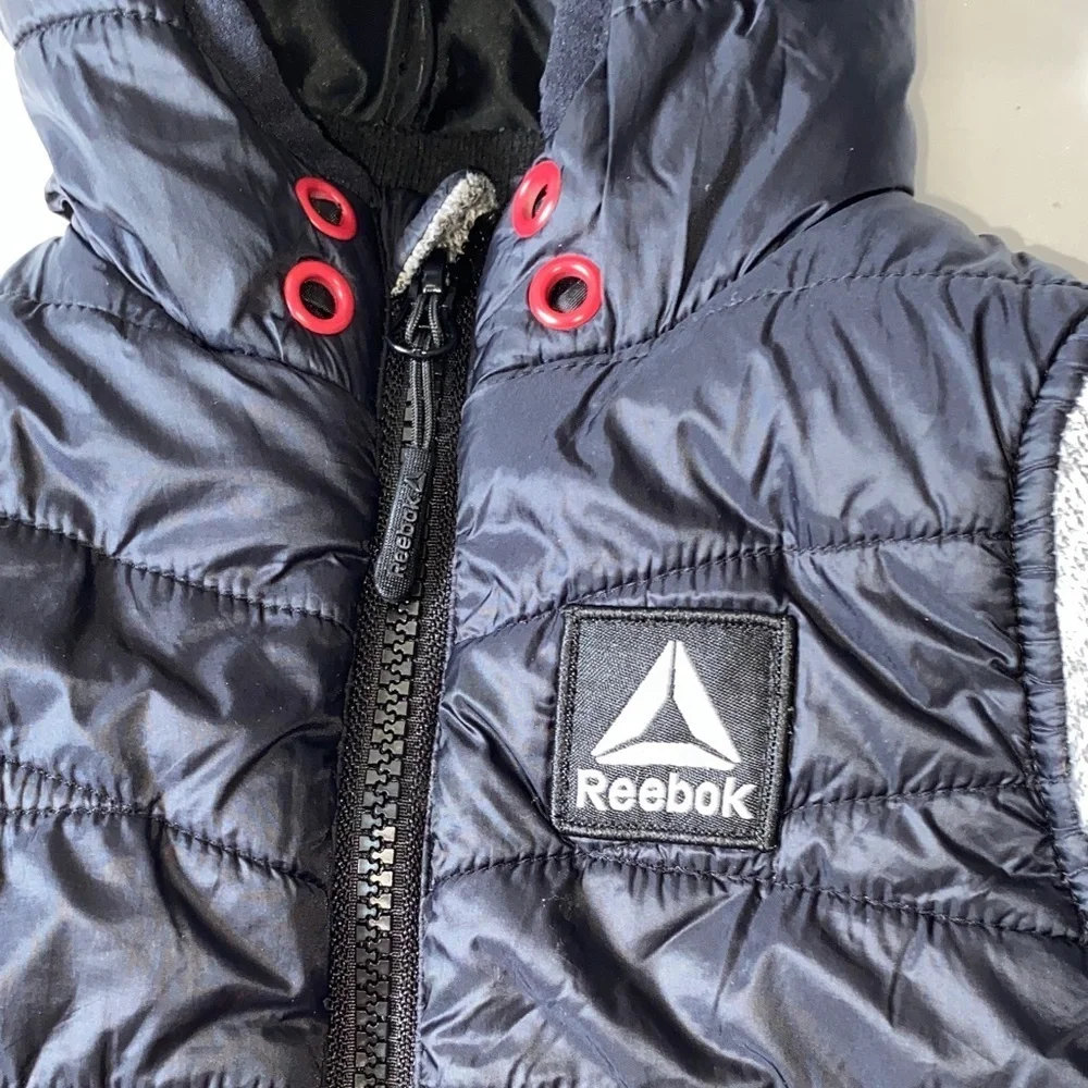 Reebok Black and Gray Hooded Jacket